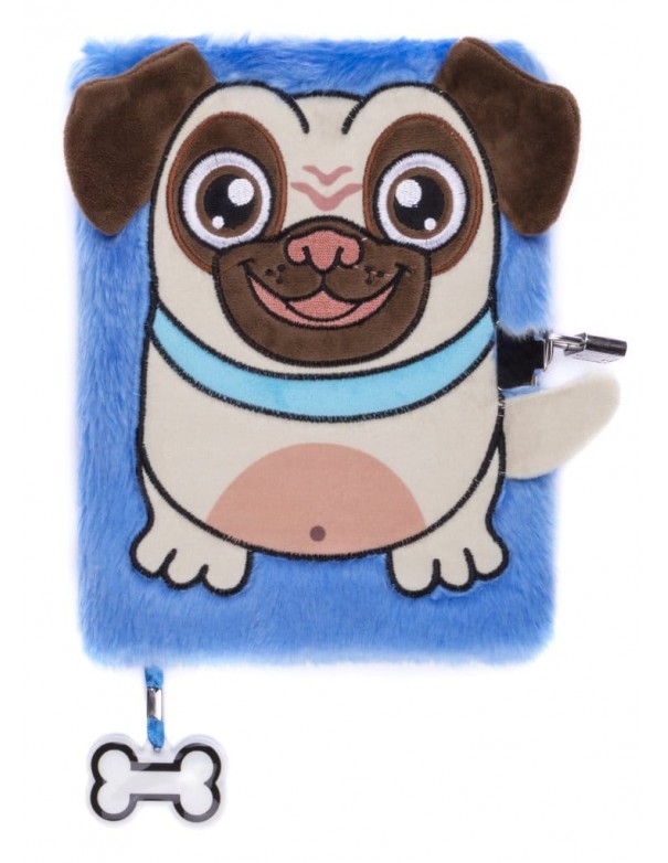 Diario segreto di peluche 3D Pug vista frontale