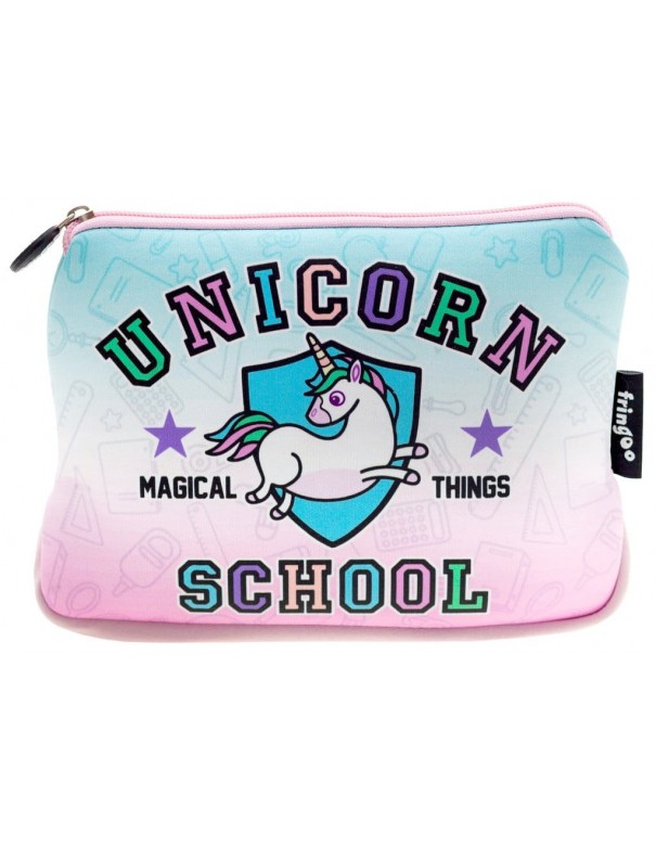 astuccio morbido in neoprene Unicorn School Fringoo vista frontale