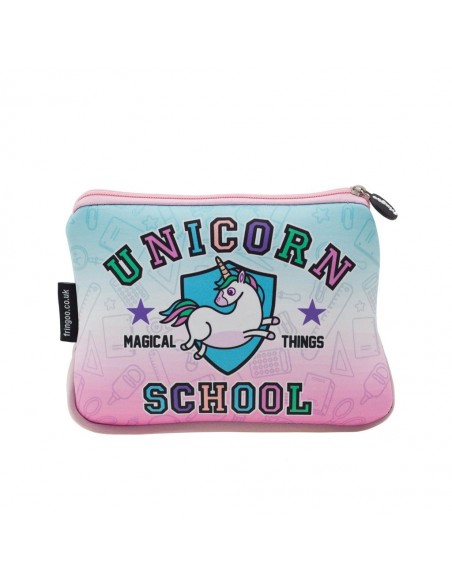 astuccio morbido in neoprene Unicorn School Fringoo vista posteriore