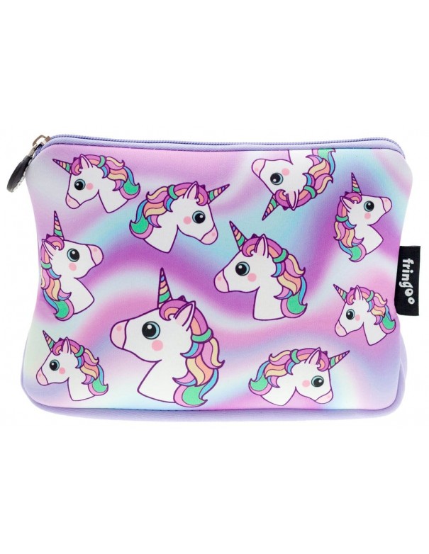 astuccio morbido in neoprene Hologram Unicorns Fringoo vista frontale