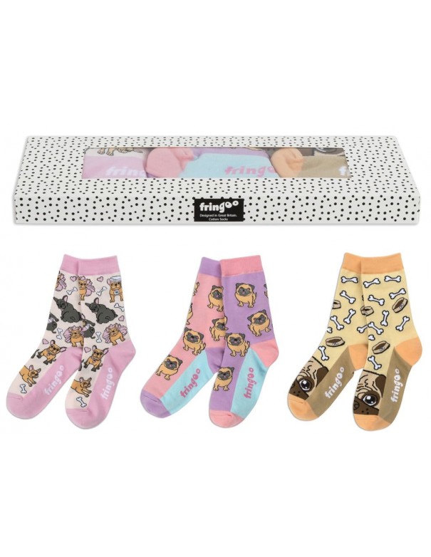 calzini gift box bulldog theme fringoo vista confezione e calzini