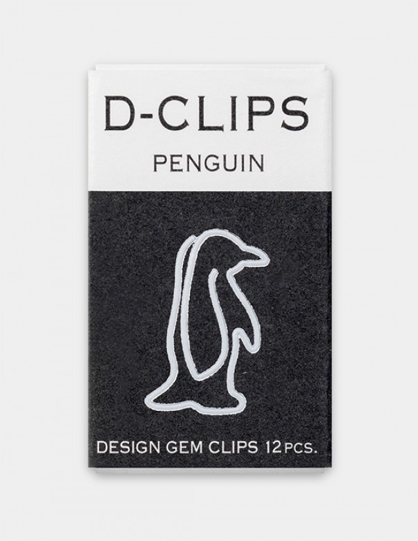 D-Clips Mini Penguin graffette in metallo vista confezione