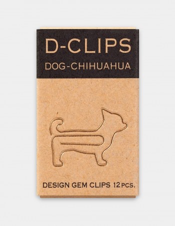 D-Clips Mini Dog Chihuahua graffette in metallo vista confezione