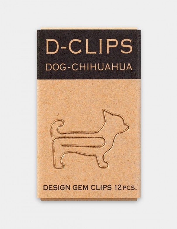 D-Clips Mini Dog Chihuahua graffette in metallo vista confezione