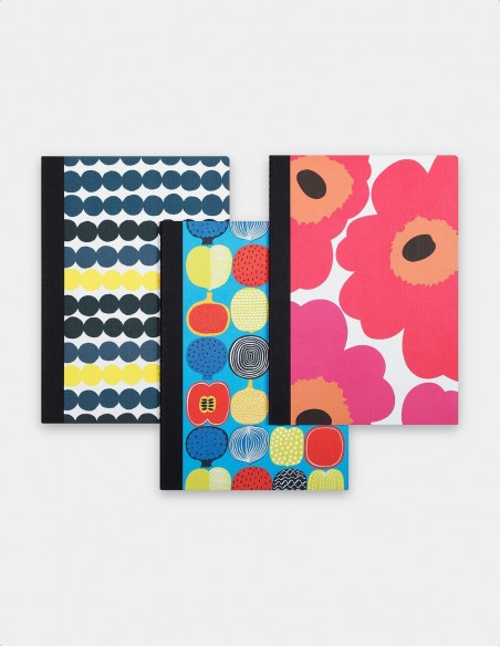 Collezione quaderni Marimekko vista set tre quaderni