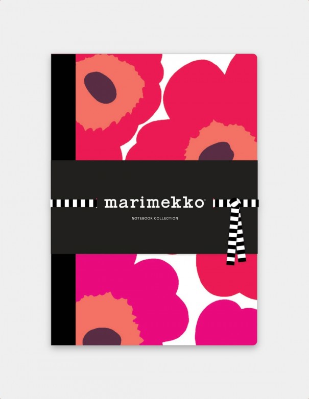 Collezione quaderni Marimekko vista frontale con nastrino