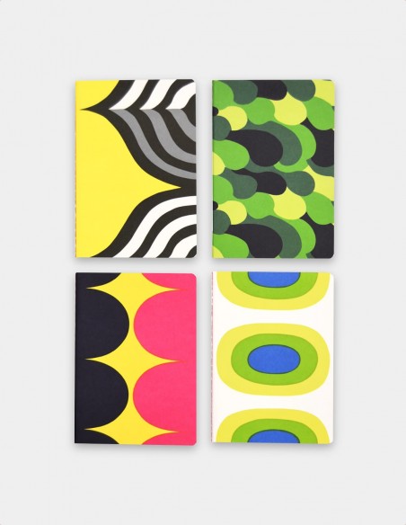 Set di taccuini Marimekko Mini Journal vista dei quattro pattern
