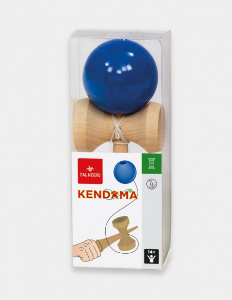 Gioco Kendama in legno con palla blu Dal Negro foto confezione