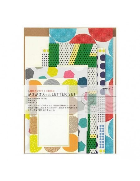 set carta da lettere midori colorful dots vista confezione