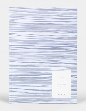 Quaderno collezione Vita di Notem Studio formato Large con copertina geometrica a linee blu - Midnight Blue
