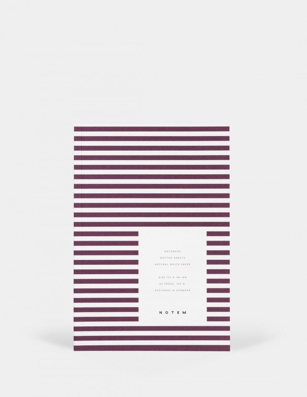 Quaderno notebook di Notem Studio collezione Vita dimensione small copertina a righe bordeaux