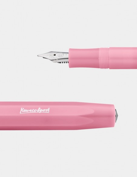 Penna stilografica Kaweco Frosted Sport colore Blush Pitaya trasparente dettaglio punta