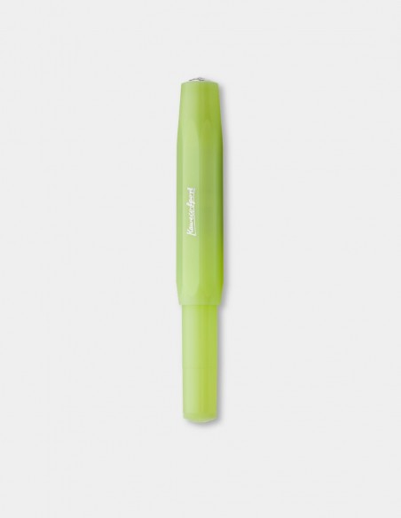 Penna stilografica Kaweco Frosted Sport colore Fine Lime trasparente chiusa