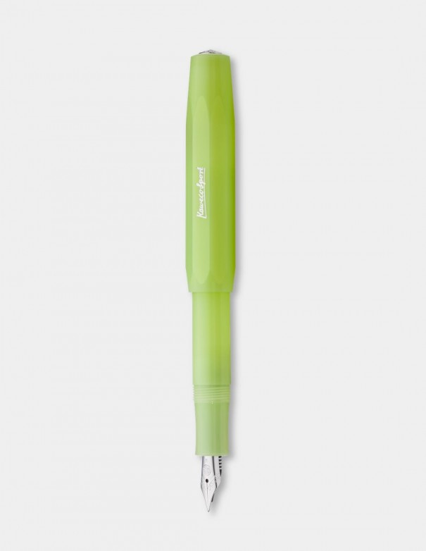 Penna stilografica Kaweco Frosted Sport colore Fine Lime trasparente