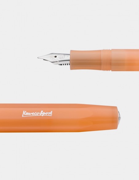 Penna stilografica Kaweco Frosted Sport colore Soft Mandarin trasparente dettaglio punta