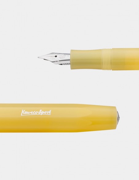 Penna stilografica Kaweco Frosted Sport colore Sweet Banana trasparente dettaglio punta