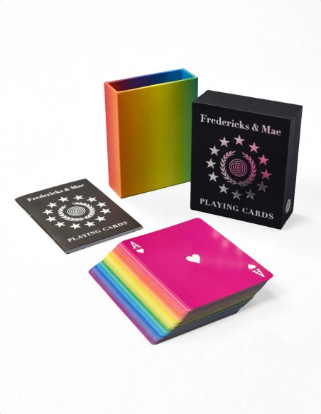 Mazzo di carte da gioco francesi arcobaleno di design scatola aperta