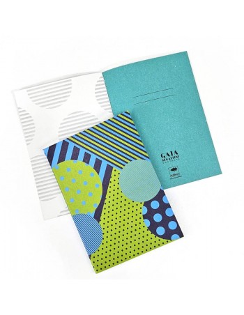 Quadernino di Gaia Segattini Knotwear in cartoncino colorato pattern azzurro