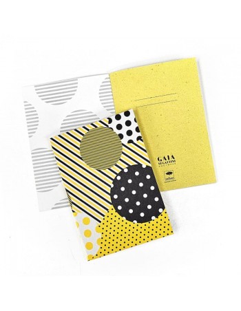 Quadernino di Gaia Segattini Knotwear in cartoncino colorato pattern giallo