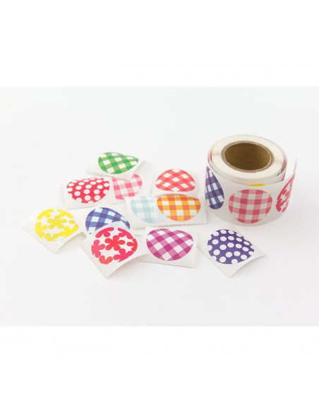 adesivi chiudi pacco in rotolo Midori Chotto Roll Stickers Colorful Circles vista generale