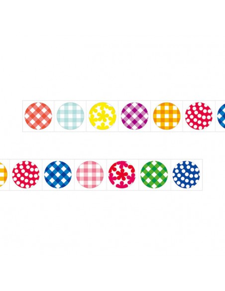 adesivi chiudi pacco in rotolo Midori Chotto Roll Stickers Colorful Circles fantasie