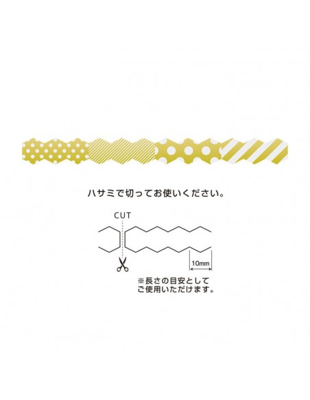 Nastro adesivo Seal Tape Dots Stripe Gold Midori Chotto dettagli