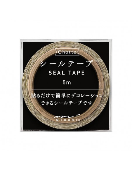 Nastro adesivo Seal Tape Dots Stripe Gold Midori Chotto confezione