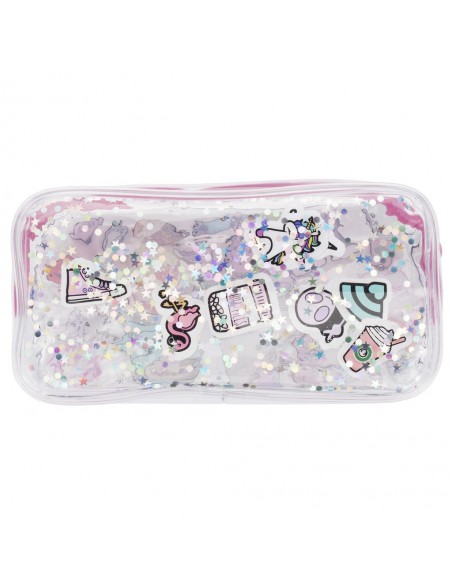 astuccio trasparente liquido con glitter TEEN DOODLES 2 retro