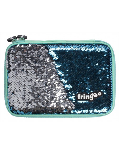 astuccio rigido con paillettes bicolore BLUE ARROW vista frontale