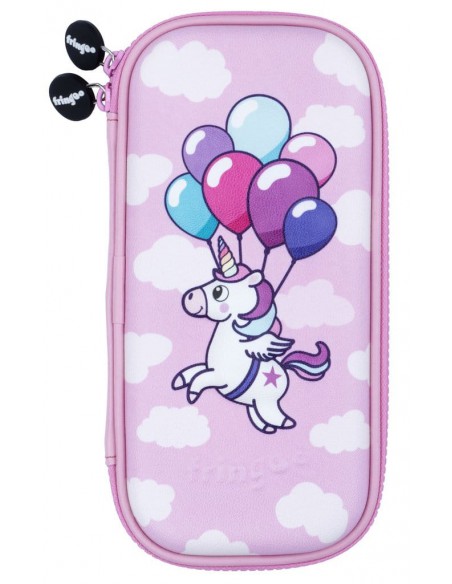 astuccio rigido goffrato doppia cerniera small UNICORN BALLOONS vista frontale