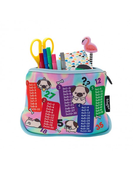 astuccio morbido in neoprene MULTIPLICATION TABLE vista con cancelleria