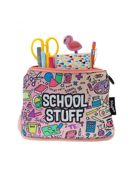 astuccio morbido in neoprene SCHOOL STUFF vista con cancelleria