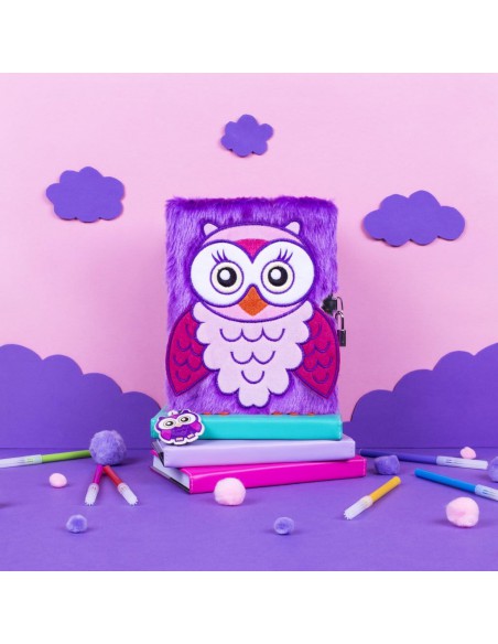 Diario segreto di peluche 3D OWL ambientazione in rosa