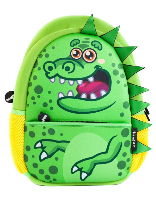 zainetto in neoprene GREEN DINO vista frontale