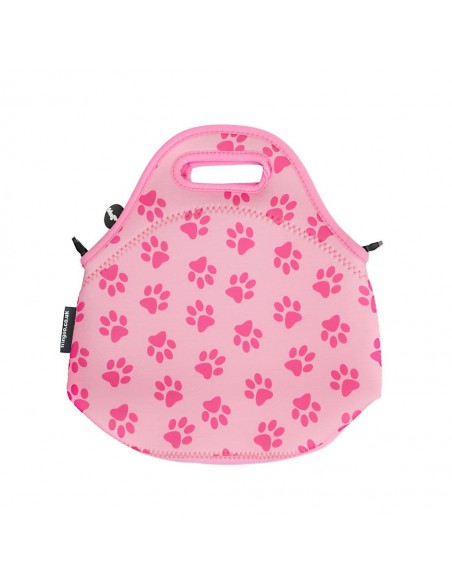 porta merenda in neoprene con tracolla PINK KITTY retro