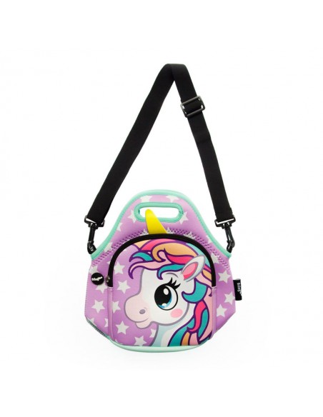 porta merenda in neoprene con tracolla UNICORN STARS con tracolla