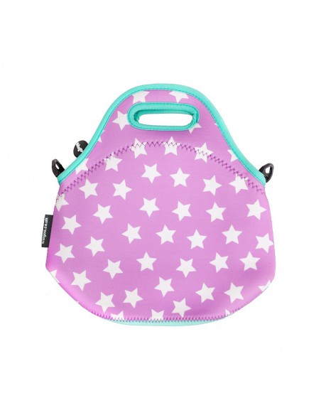 porta merenda in neoprene con tracolla UNICORN STARS retro