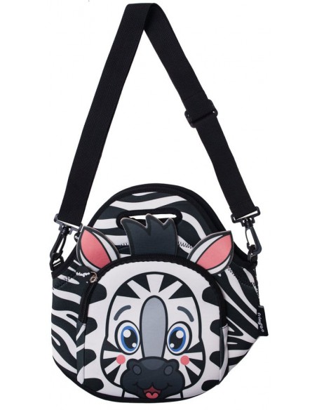 porta merenda in neoprene con tracolla ZEBRA con tracolla