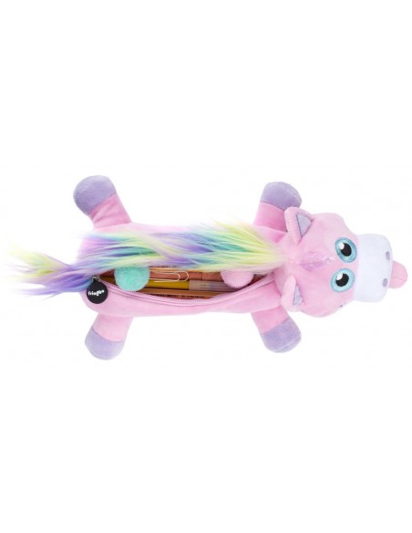 astuccio grande peluche unicorno RAINBOW UNICORN PINK aperto