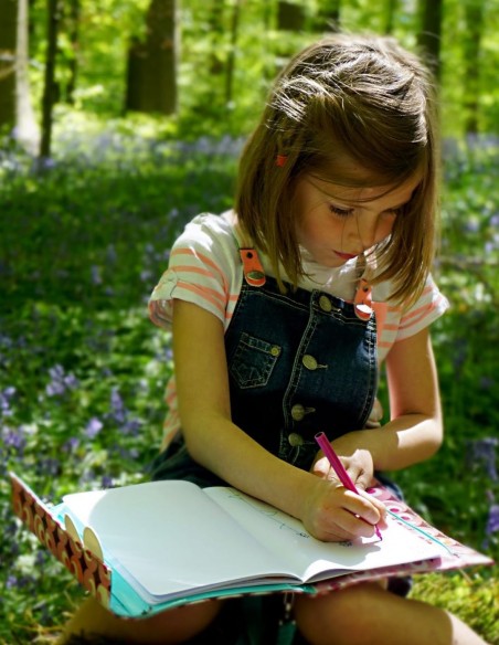 kit disegno da viaggio les skewies scarabocchi bolle in uso al parco