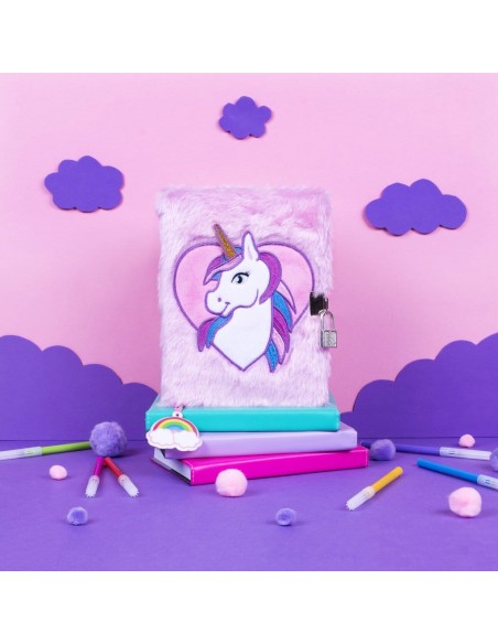 Diario segreto di peluche 3D Unicorn Heart vista emozionale